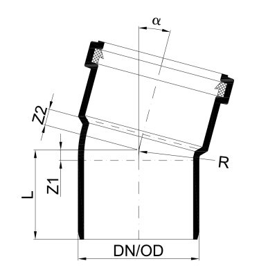 Отвод, серия 3S 15°
