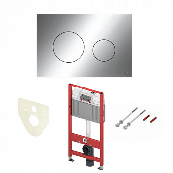 TECE K440921 Инсталляция TECEbase 2.0 в комплекте с пластиковой хромированной панелью (кнопкой) смыва TECEloop