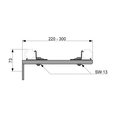 Двойное крепление TECEprofil, удлиненное, 9030013