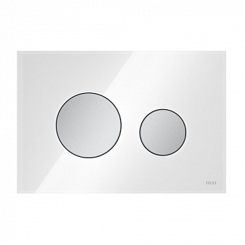 TECE 9240659 Стеклянная панель (кнопка) смыва для унитаза TECEloop, стекло белое, клавиши хром матовый