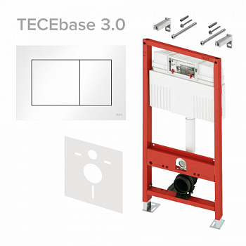 Комплект TECEbase 3.0 с панелью смыва TECEnow, белый глянцевый