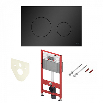 TECE K440925 Инсталляция TECEbase 2.0 в комплекте с пластиковой черной матовой панелью (кнопкой) смыва TECEloop
