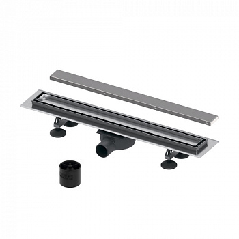 TECE 15103069 Комплект TECElinus для монтажа дренажного канала с основой для плитки “tile” и панелью “steel” 2 в 1, 600 мм