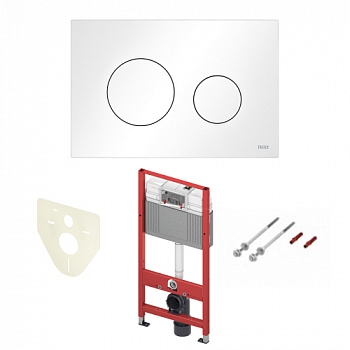 TECE K440926 Инсталляция TECEbase 2.0 в комплекте с белой матовой пластиковой панелью (кнопкой) смыва TECEloop