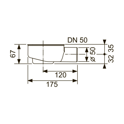 Сифон TECEdrainline «заниженный» DN 50 боковой слив, 650000