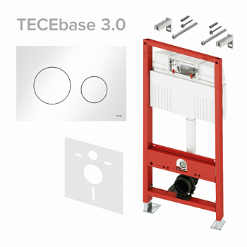 Комплект TECEbase 3.0 с панелью смыва TECEloop, белый глянцевый