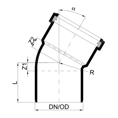 Отвод, серия 3S 30°