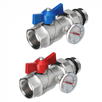 Группа присоединения коллектора URANUM, прямая с термометрами