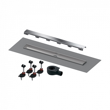 TECE 640726 Комплект TECEdrainline для монтажа дренажного канала, панель "steel II", сатин, с мембраной, 700 мм