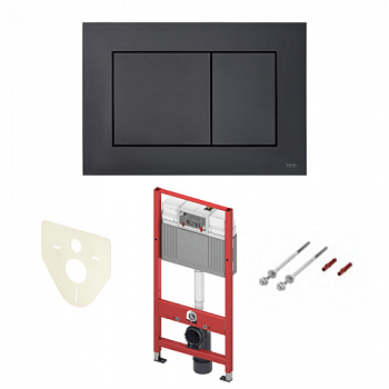 TECE 9400414  Инсталляция TECEbase 2.0 в комплекте с пластиковой черной матовой панелью (кнопкой) смыва TECEnow